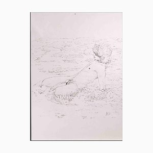 Anthony Roaland, The Boy at the Sea, Original Drawing, 1980
