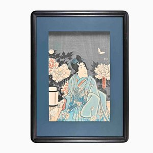 After Utagawa Kunisada, Acteur de Kabuki, Gravure sur Bois, Milieu du 19ème Siècle