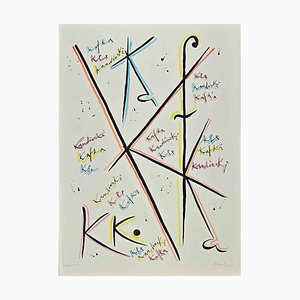 Rafael Alberti, Buchstabe K, Original Lithographie, 1972