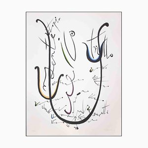 Rafael Alberti, Letter U, Original Lithograph, 1972
