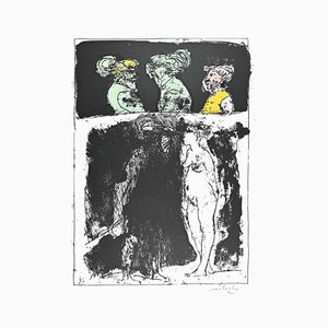 Carlo Mattioli, Lovers and Nude, Original Etching, 1970s