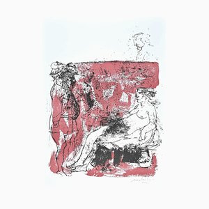 Carlo Mattioli, Nude, Original Etching, 1970s