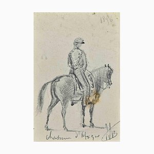 Unknown, Chasseur D'afrique, Pencil Drawing, Early 20th Century