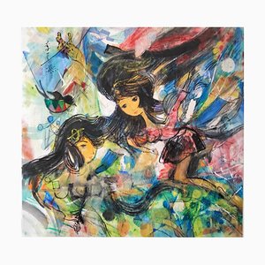 Li Qing-Yan, Flying Apsaras Dance, 2019, Tinta en papel