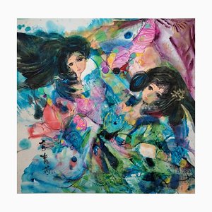 Li Qing-Yan, Happy Double Flying, 2019, Inchiostro su carta