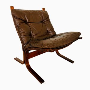 Silla Seista noruega Mid-Century de cuero de Ingmar Relling