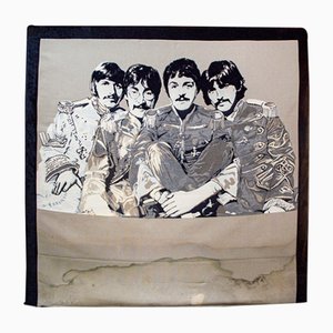 Besticktes italienisches Kopfteil mit den Beatles, 1980er