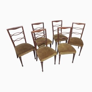 Side Chairs in Walnut, 1960s, Set of 6