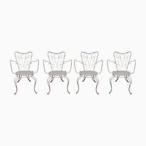 Vintage Garden Chairs in Iron, 1950s, Set of 4