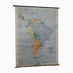 Southern America Map from IGDA Officine grafiche Novara, 1975