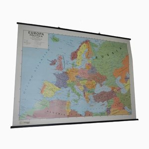 Politische und physische Karte von Europa, Italien, 1990