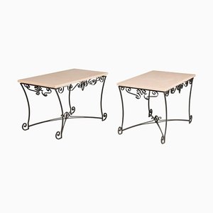 Marble Console Tables, Set of 2