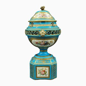 Grand Pot-pourri Bleu Céleste en Porcelaine de Sèvres