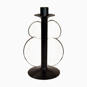 Mid-Century Ironc and Glass Candleholder attributed to Erik Höglund
