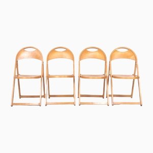 Vintage Folding Chairs in Wood from OTK, 1950s, Set of 4