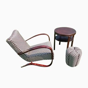 H269 Armchair and Table and Tabouret by Jindřich Halabala for Up Závody, Set of 3