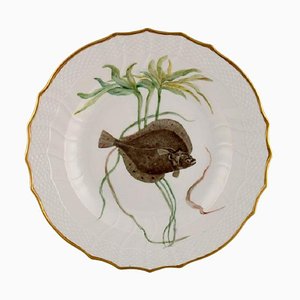 Porcelain Dinner Plate with Hand-Painted Fish Motif from Royal Copenhagen