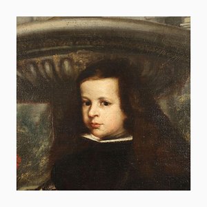Portrait d'un Enfant, 17ème Siècle, Huile sur Toile, Encadrée