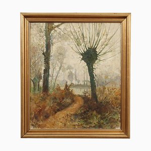 Vespasiano Quarenghi, Landscape Painting, Oil on Canvas, Framed