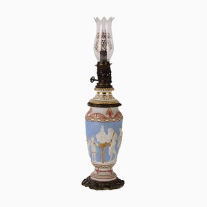 19th Century European Ceramic Oil Lamp