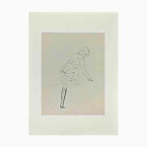 Lucien Coutaud, Posing Woman, Dessin Original, 1930s