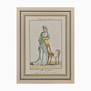 Philibert-Louis Debucourt, Elle y Pense, Original Etching, 1797