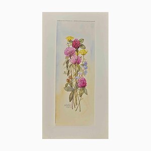 Anne Gallion-Krohn, Bouquet of Flowers, Original Watercolor, Mid 20th Century