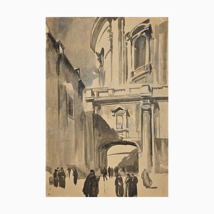 Unknown, Entrance of the Vatican, Original Watercolor, Early 20th Century