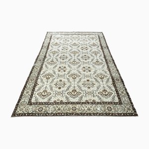 Tapis Oushak Vintage en Laine Beige, 1960s