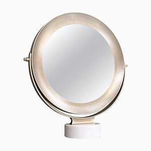Italian Modern Marble & Steel Narciso Table Mirror by Sergio Mazza for Artemide 1970s