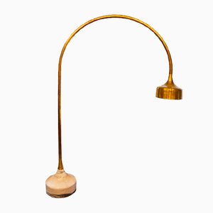 Arc Floor Lamp in Brass & Marble by Luciano Frigerio, Italy, 1966