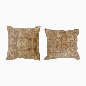 Vintage Cushion Covers in Sand Wool, Set of 2