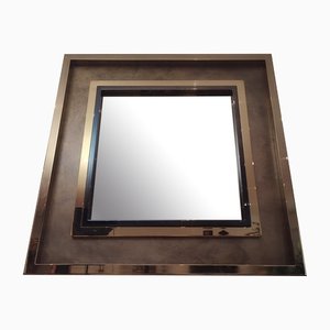 Large Brass Mirror from Belgo Chrom / Dewulf Selection, 1970s