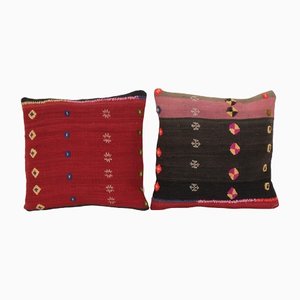 Vintage Handmade Cushion Covers in Wool, Set of 2