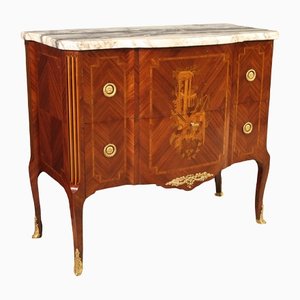 Inlaid Chest of Drawers with Marble Top