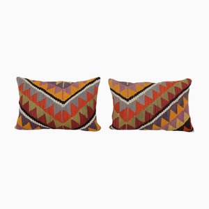19th Century Turkish Kilim Cushion Covers, Set of 2
