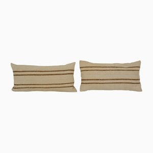 Turkish Kilim Lumbar Cushions, Set of 2