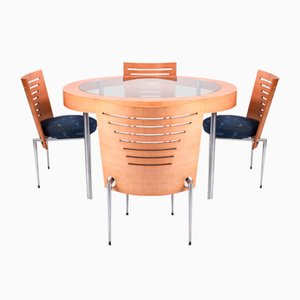 Postmodern Dutch Dining Table and Chairs by Pierre Mazairac & Charles Boonzaaijer for Castelijn, 1980s, Set of 5