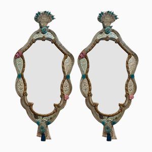 Espejos venecianos barrocos, década de 1700. Juego de 2
