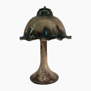 Mid-Century Enameled and Glazed Ceramic Mushroom Table Lamp