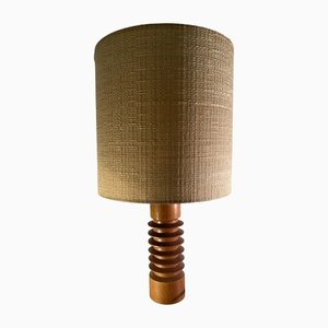 Mid-Century French Modernist Wood Table Lamp