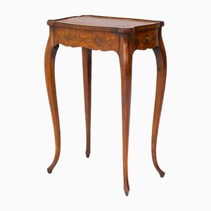 French Leather Topped Side Table