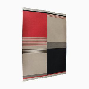 Geometric Wool Rug from Antonin Kybal, Czechoslovakia, 1950s