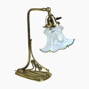 Art Nouveau Lamp with Opal Glass