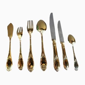 Golden Cutlery Set with Box, Set of 118