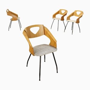 Italienische Stühle aus Metall, 1960er, 4er Set