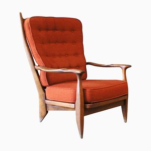 Edouard Oak Armchair by Guillerme Et Chambron for Guillerme and Chambron