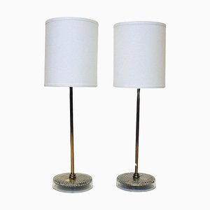 Swedish Brass Table Lamps from M.E Eskilstuna, 1960s, Set of 2