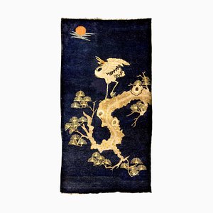 20th Century Chinese Pao Tou Crane Wool Rug