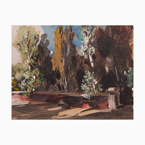 J. H. Schwartz, Expressive Landscape Painting, Oil on Canvas, Framed